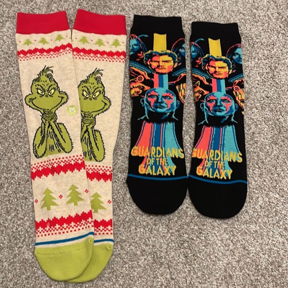 2) New Stance Grinch and guardians of the galaxy Socks